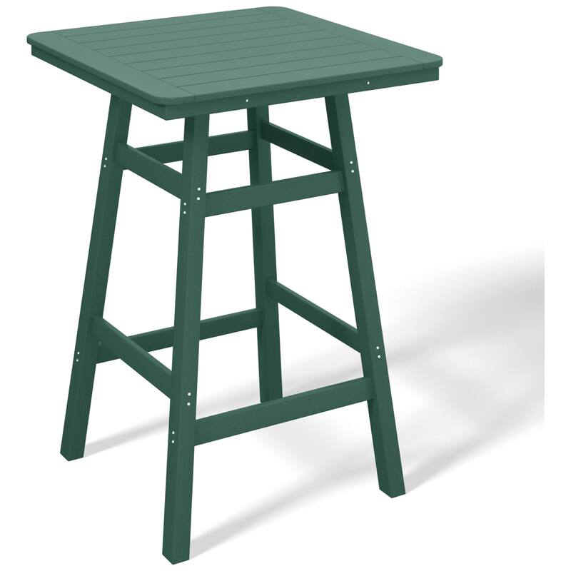 Laguna Hdpe All Weather Outdoor Patio 30" Square Bar Table - Dark Green
