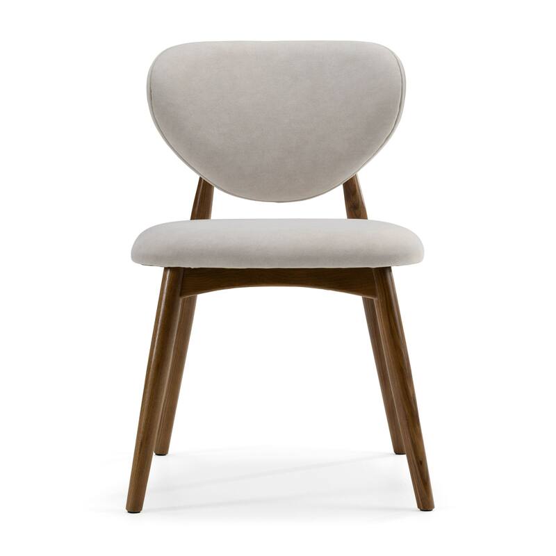 Modrest Savannah Mid-Century Modern Grey Fabric & Walnut Dining Chair