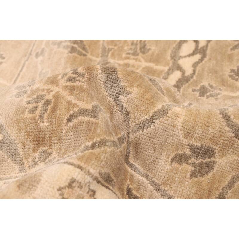 ECARPETGALLERY Hand-knotted Finest Oushak Brown, Olive Wool Rug - 7'11 x 9'11