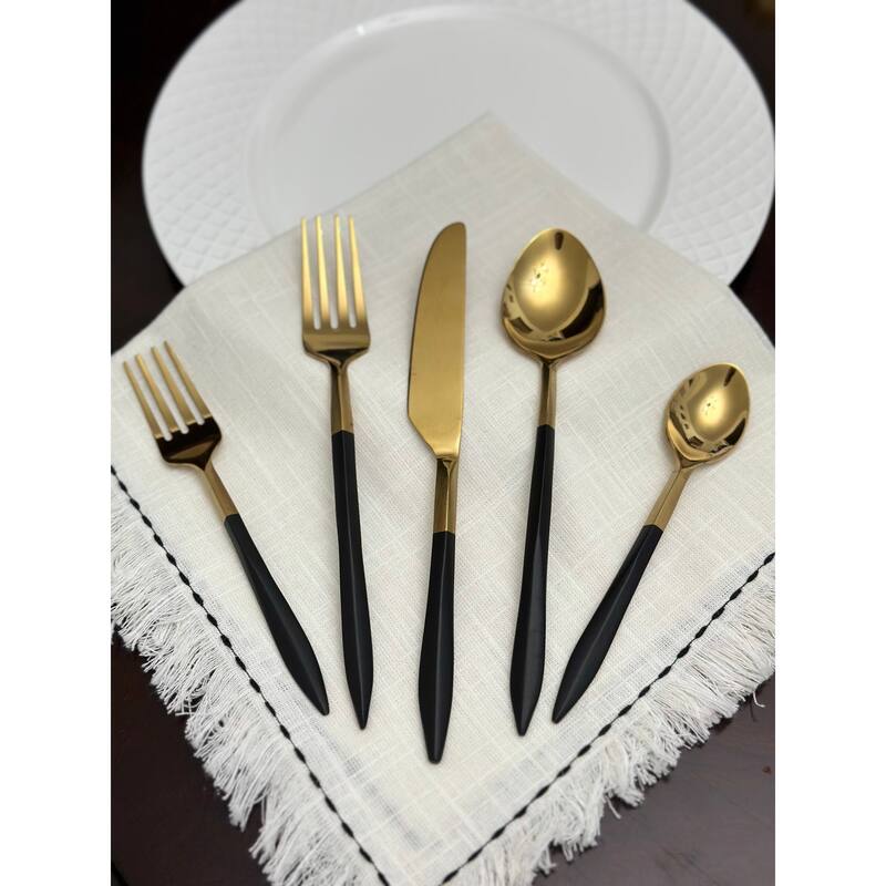 Vibhsa Modern Collection Golden Flatware Set of 20 On Sale Bed Bath