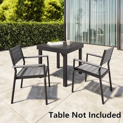 VredHom Outdoor Aluminum Stackable Dining Chairs with Armrest