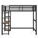 preview thumbnail 13 of 12, Industrial Full Size Metal Loft Kids Bed with Guardrail,Desk,Shelves