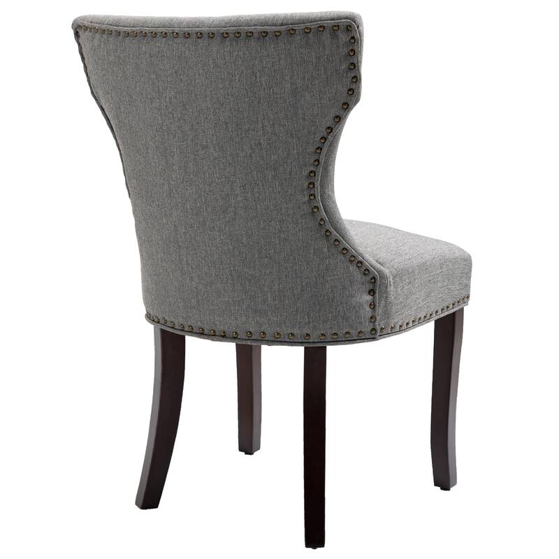 Fabric Wingback Dining Chairs Comfy Armless Accent Chairs Set of 2
