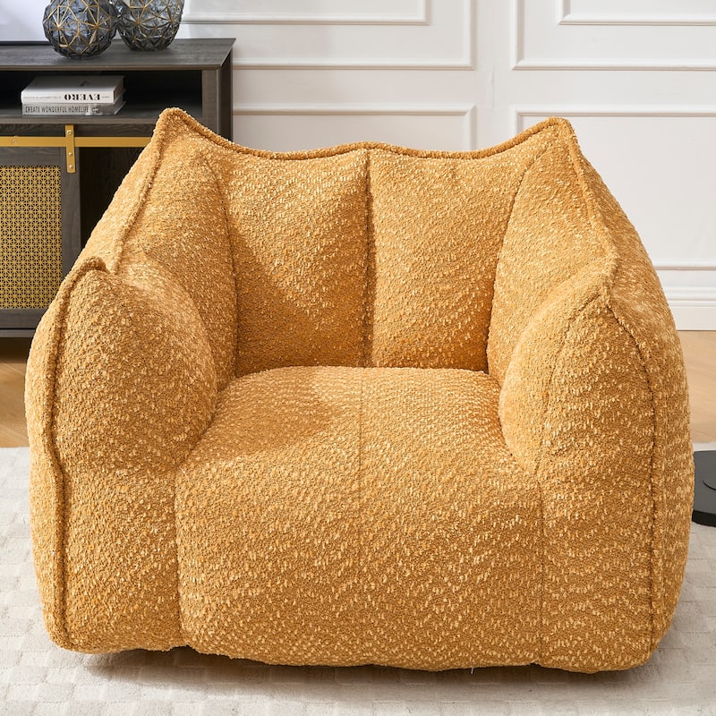 Lazy Bean Bag Chair with Arms for Living Room - Yellow