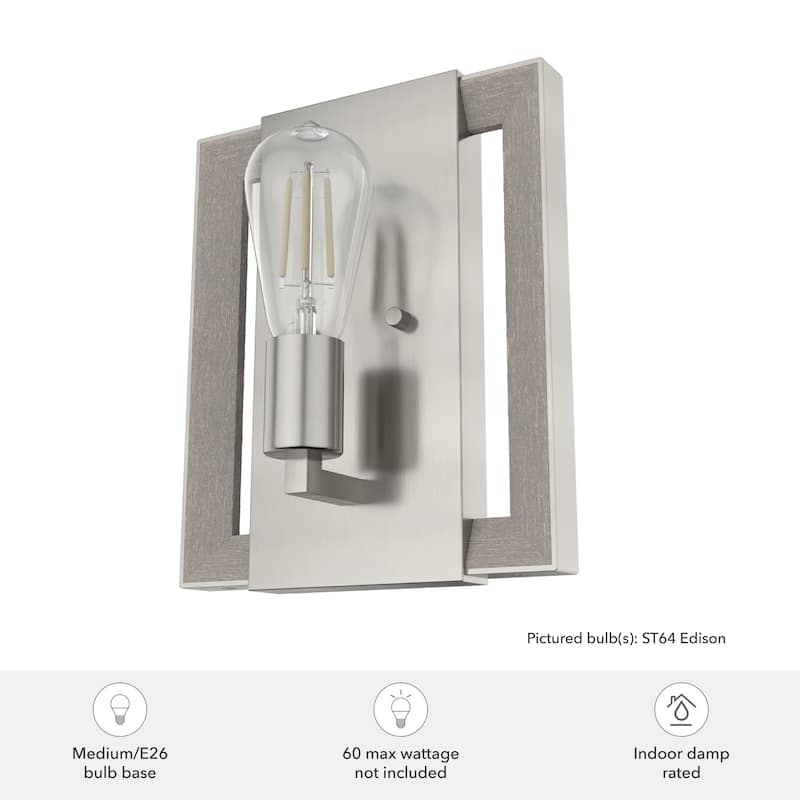 Hunter Woodburn Wall Sconce - Hallway, Bedroom, Artwork - Industrial, Rustic, Transitional - Damp Rated!