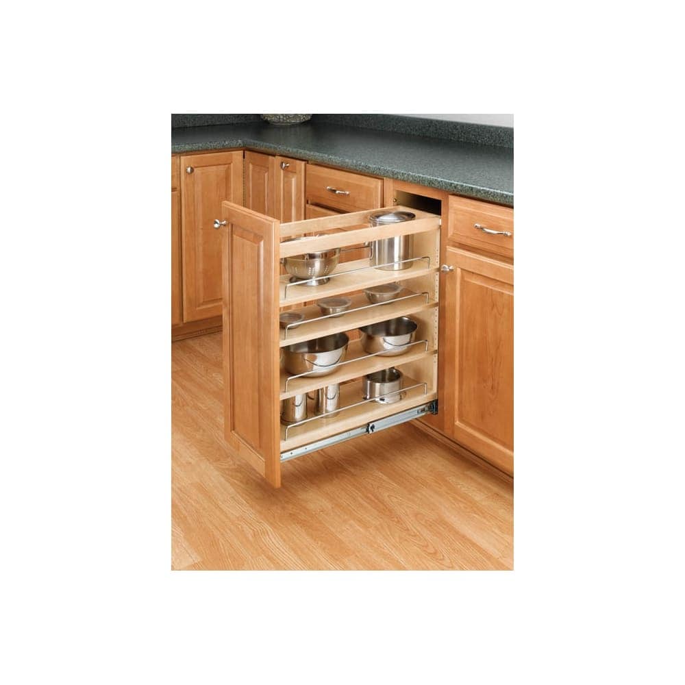 5 In Pull Out Wood Base Cabinet Organizer 448 Bc 5c Rev A Shelf