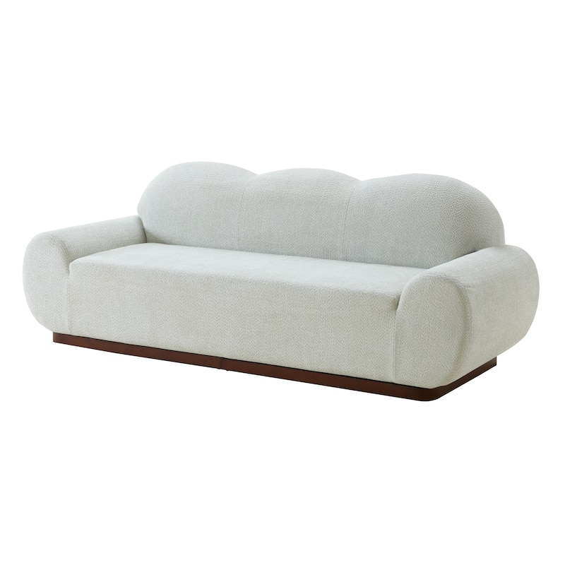 Christopher Knight Home - Cloud Modern Upholstered Chenille Curved 3-Seater Sofa with Round Arms