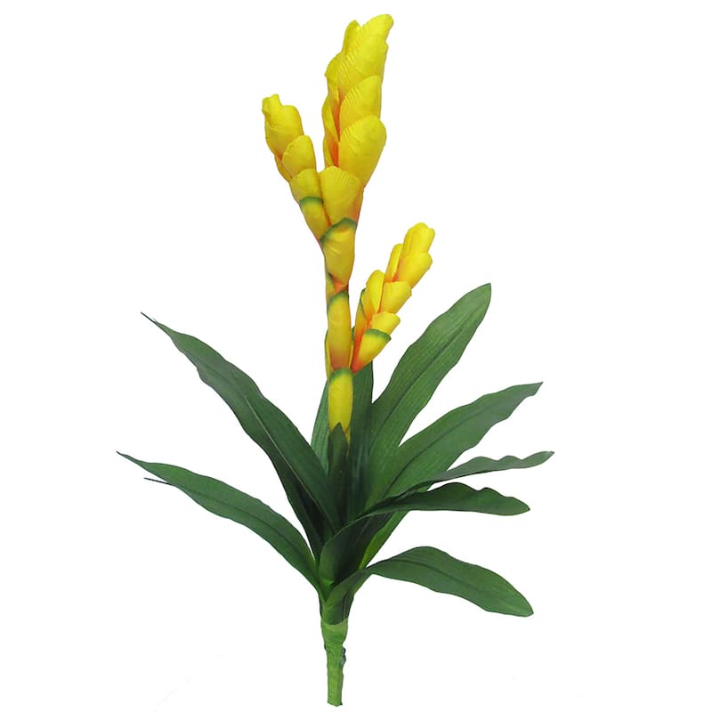 Artificial Vriesea Bromeliad Flower Stem Tropical Spray 18in