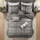 preview thumbnail 10 of 13, Madison Park Venetian Grey Jacquard 7-piece Comforter Set