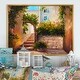 preview thumbnail 8 of 6, Designart 'Colorful Flowers In Mediterranean House IV' French Country Framed Canvas Wall Art 12 in. wide x 8 in. high - Gold