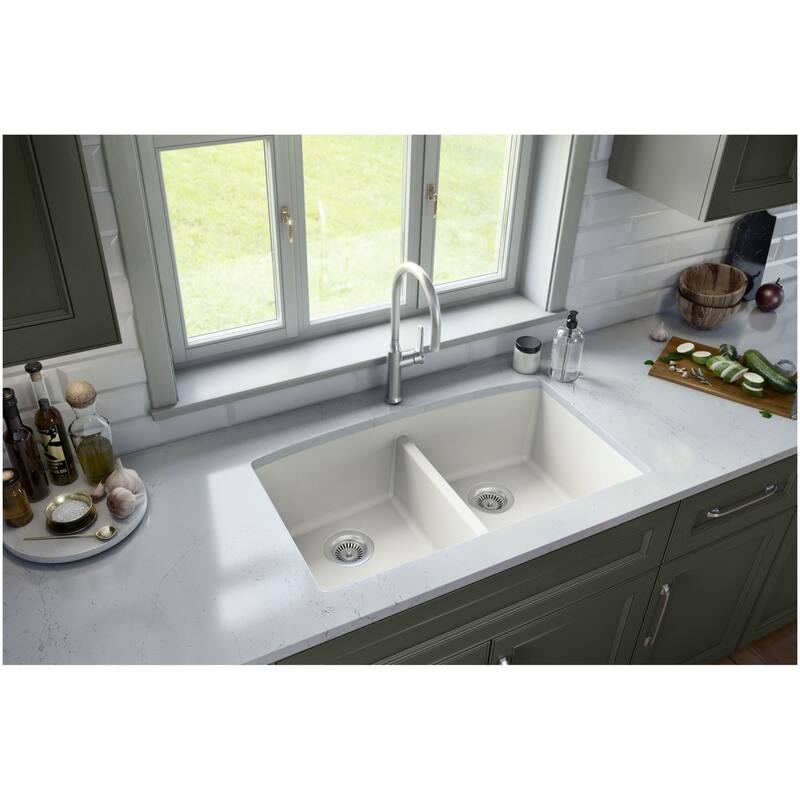 Karran USA QU-710-PK1 Quartz QU 32" Undermount Double Basin Quartz