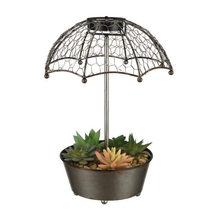 Succulent Solar Decor - Umbrella