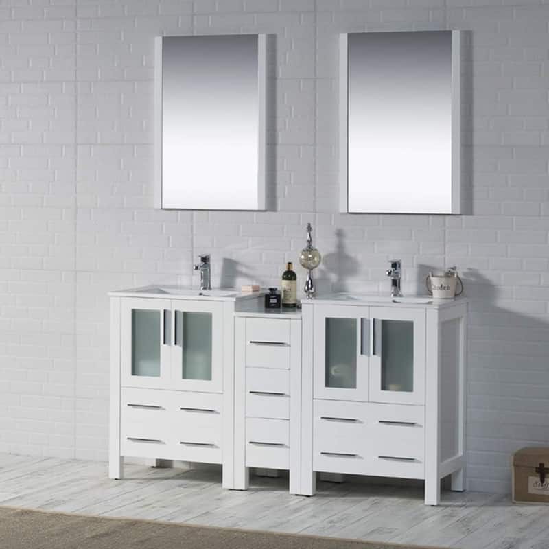 Blossom Sydney 60" Solid Wood Bathroom Vanity Double Sink with Cabinet