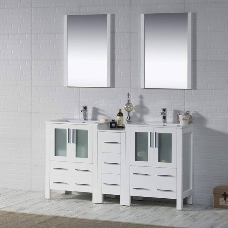 Blossom Sydney 60" Solid Wood Double Sink Bathroom Vanity with Cabinet