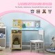preview thumbnail 3 of 16, Qaba Toddler Table and Chair Set, Kids Writing Desk Homework Table, Gray