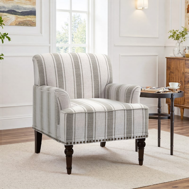 Vintage 29" W Patterned Striped Accent Chairs