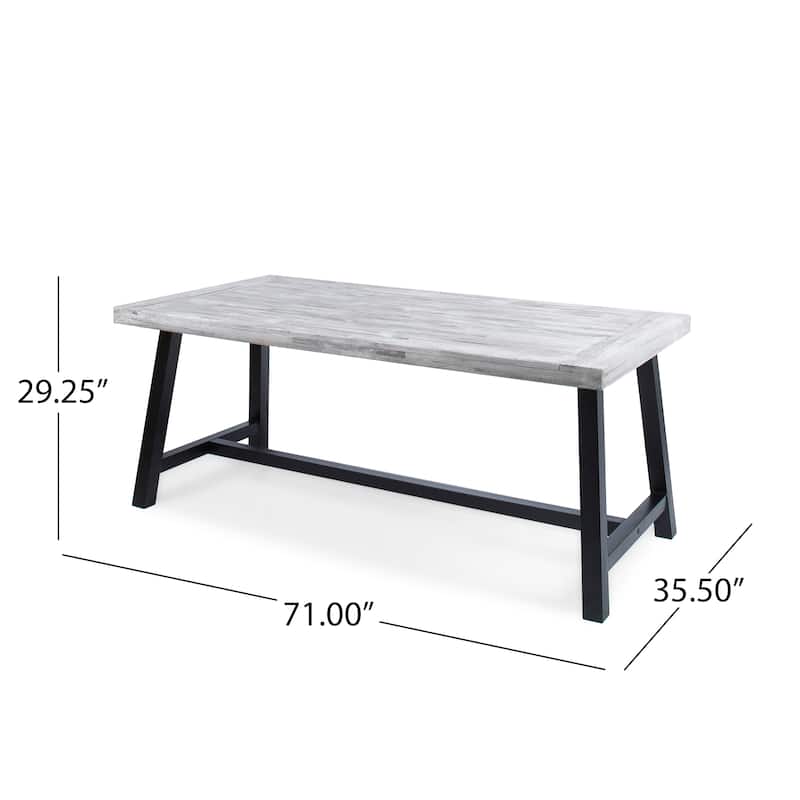 Jubilee Modern Industrial 3 Piece Acacia Wood Picnic Dining Set with Benches by Christopher Knight Home