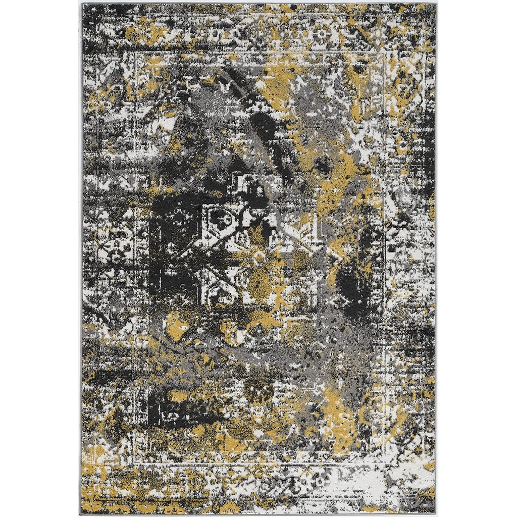 Skyline Distressed Medallion Boho Area Rug