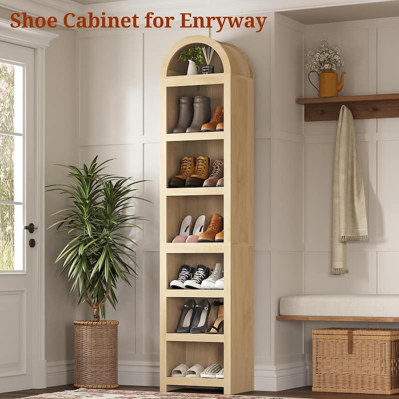Tall Arched Cabinet Bookcase Storage Bookshelf Door Bathroom Storage Cabinet