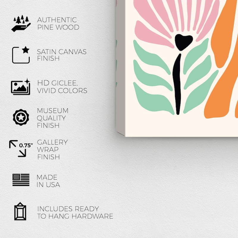 Wynwood Studio Canvas Floral and Botanical Fresh Floral Pink and Pastel Pink Modern & Contemporary Wall Art Canvas Print
