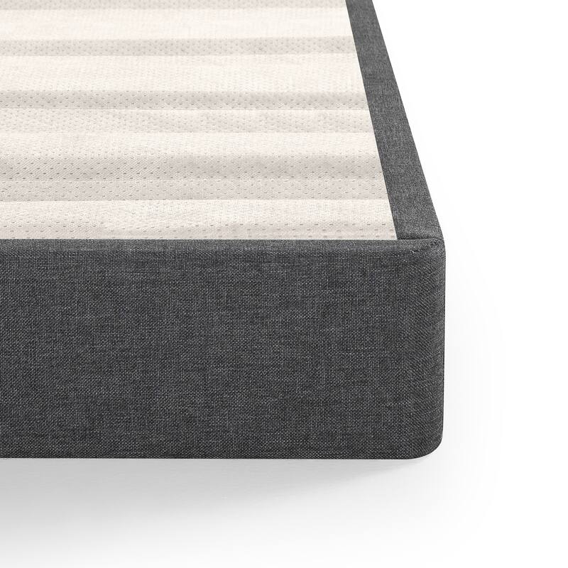 Priage by ZINUS Upholstered Metal and Wood Box Spring, 4 Inch Mattress Foundation