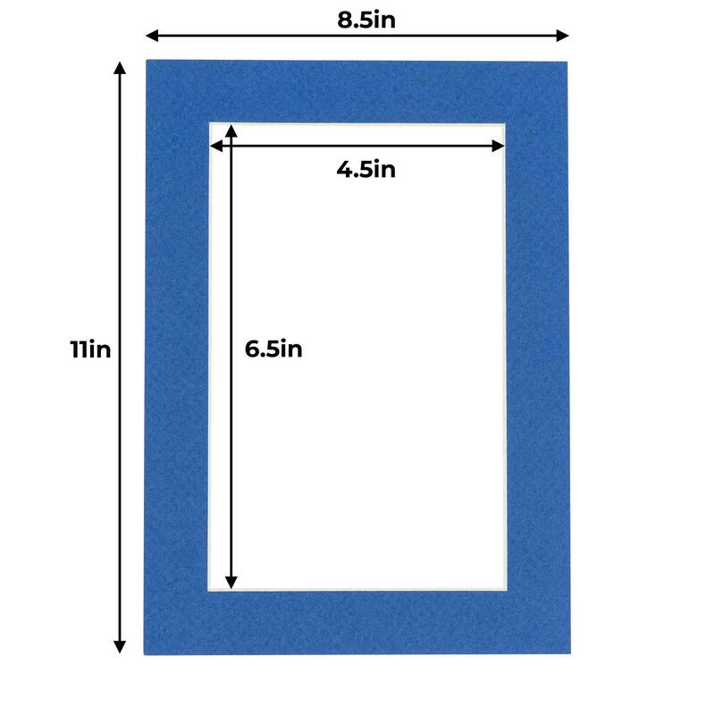 5x7 Mat for 8.5x11 Frame Precut Mat Board AcidFree Royal Blue 5x7