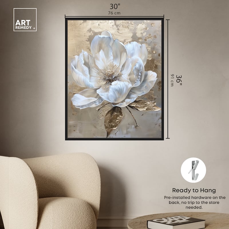 Art Remedy Athenas Flower Framed Floral Fine 1 Piece Canvas Wall Art
