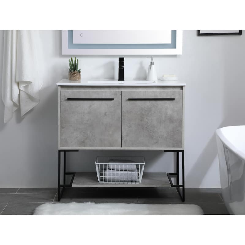 Drift 36 - 48 Inch Single Bathroom Vanity - 36 Inches - Concrete Grey