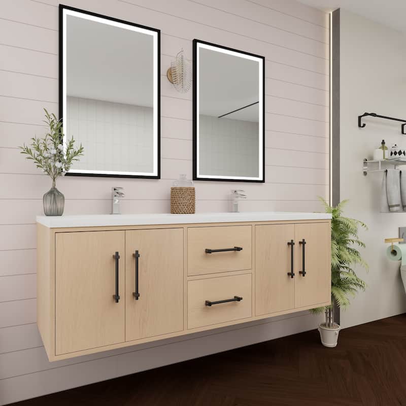 Victoria 60'' Wall-mounted Vanity with Double Reinforced Acrylic Sink
