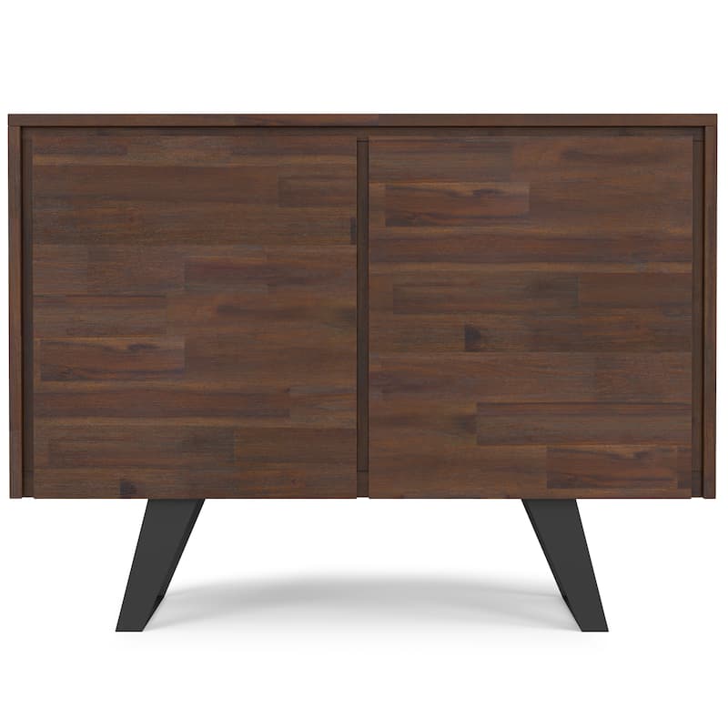 WYNDENHALL Mitchell Solid Acacia 40 inch Storage Cabinet in Distressed Charcoal Brown (Set of 2)