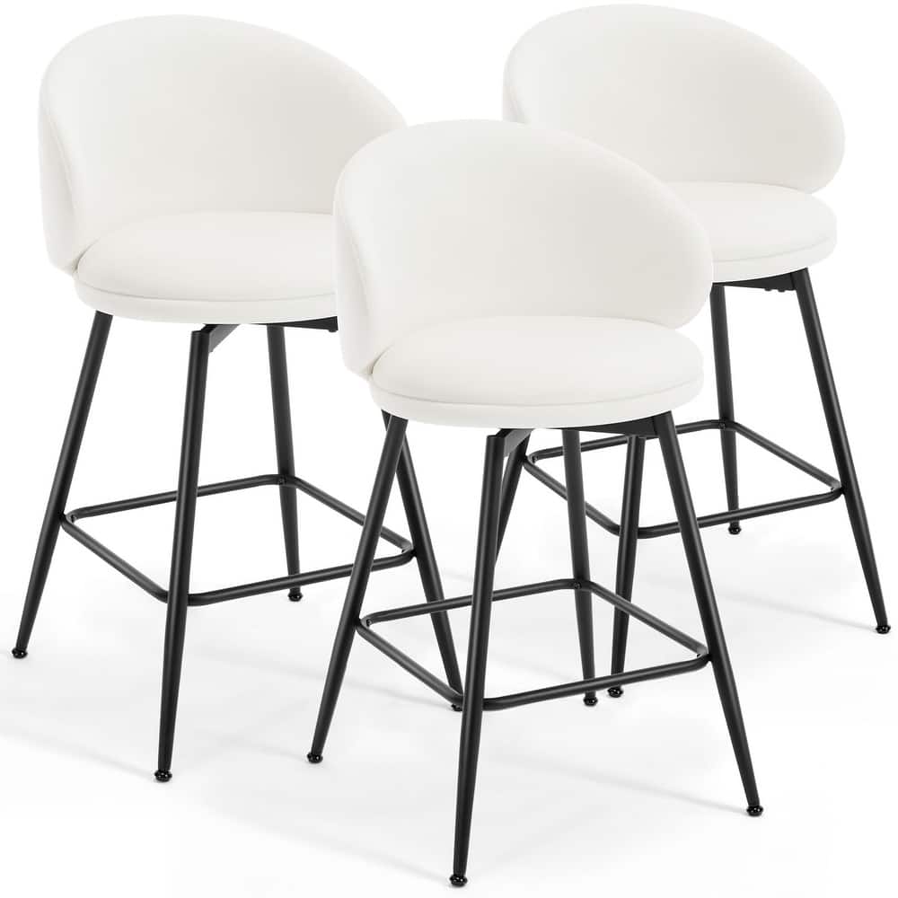 26"/30" Velvet Upholstered Swivel Counter/Bar Stools Set of 2/3