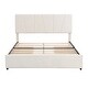 preview thumbnail 22 of 22, Modern & Simple Style Queen Size Upholstery Wood Platform Bed with Four Drawers,Adjustable Headboard