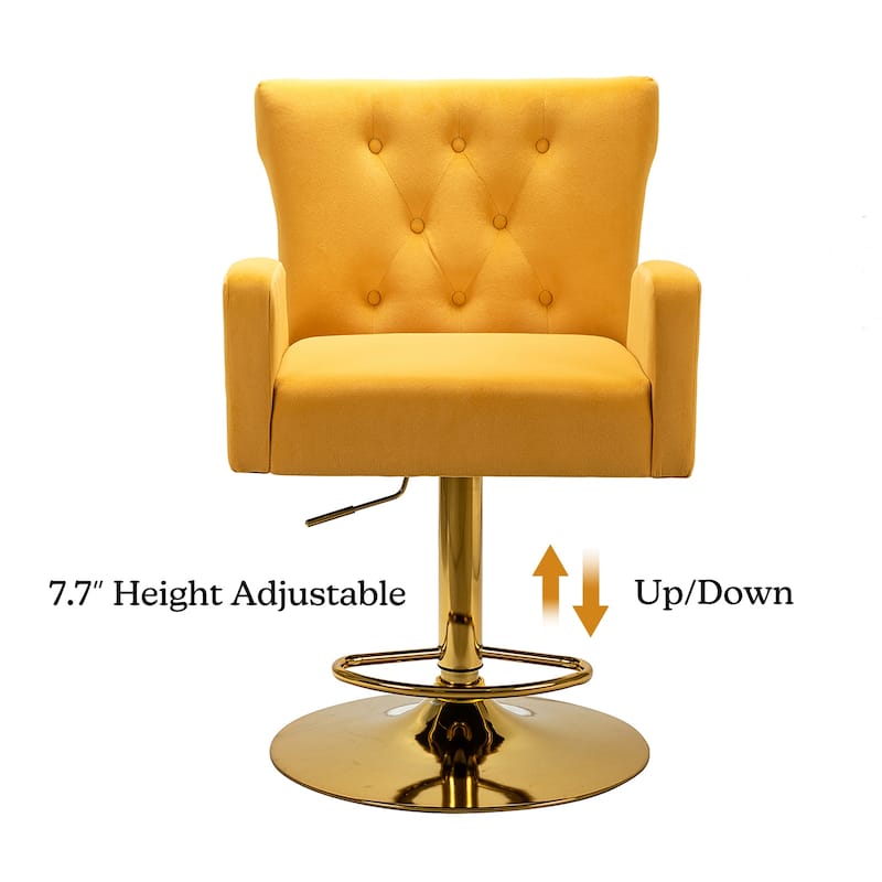 Loreto Modern Tufted Velvet Swivel chair with Adjustable Height by HULALA HOME