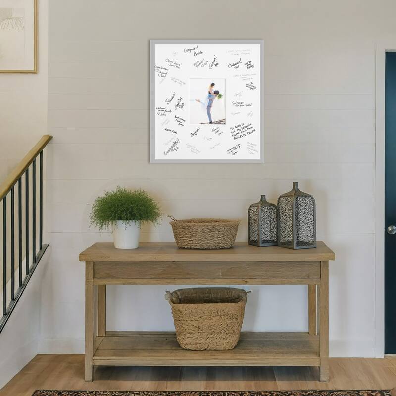 Hera Signature Mat Picture Frame - Autograph Photo Frame Guest Book Alternative for Weddings, Graduations, or Retirement