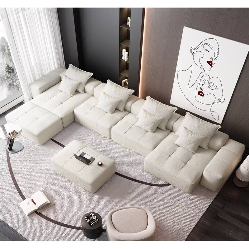 Oversized Modular Sectional Sofa,Sparkling Chenille Fabric,DIY Sofa