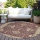 preview thumbnail 26 of 118, Machine Washable Indoor/ Outdoor Traditional Chantille Rug Burgundy - 8' x 8'