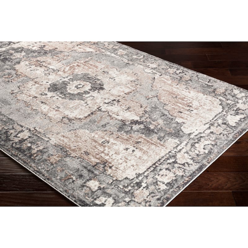 Livabliss Amalia Distressed Medallion Area Rug