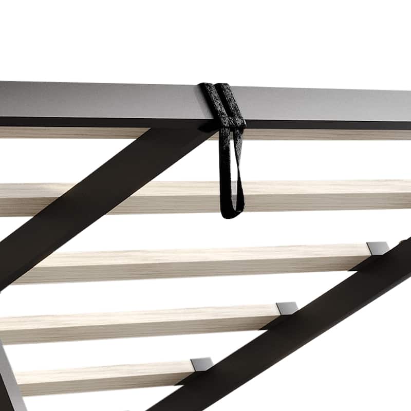 CraftPorch Luxury Wingback Platform Lift Up Storage Bed