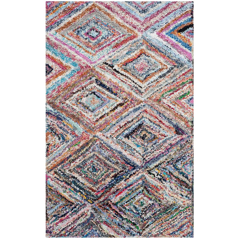 SAFAVIEH Handmade Nantucket Bengusu Contemporary Cotton Rug - 4' x 6' - Multi