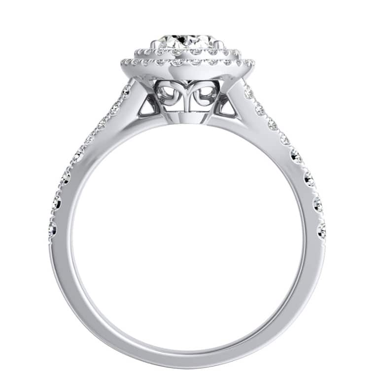 Auriya Platinum 1 1/2ctw Oval Shape Halo Diamond Engagement Ring