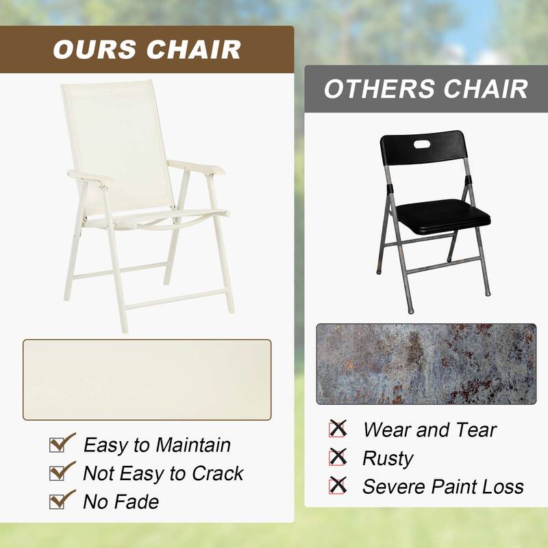 Aoodor Set of 4 Patio Folding Chairs