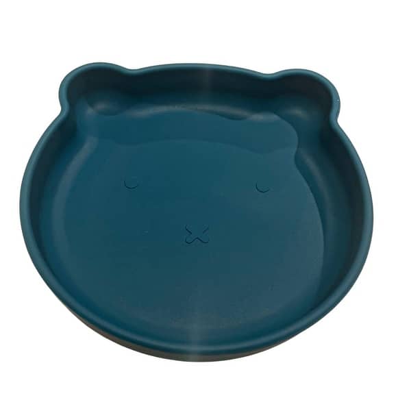 slide 2 of 4, Skogsbarn Silicone Bear Plate Teal