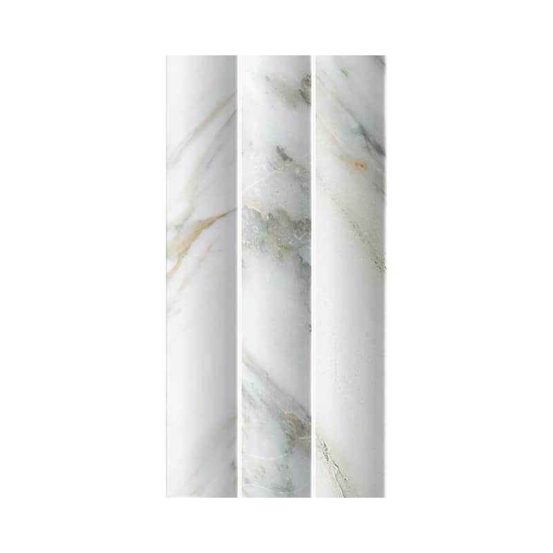 Lyrical 4.5x9 Matte Marble Look Porcelain Fluted Ribbed Tile - Wall, Backplash