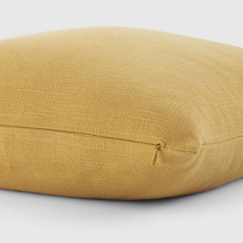 Washed and Distressed Cotton Decor Throw Pillow in Stone Washed