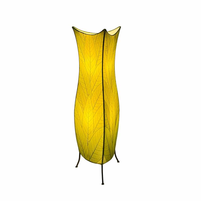 Eangee Handmade Flowerbud Large Floor Lamp, Cocoa Leaves Shade - 13 x 13 x 36