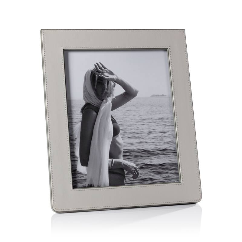 Nappa Leather Photo Frame - Gray & Sage - 8" x 10"