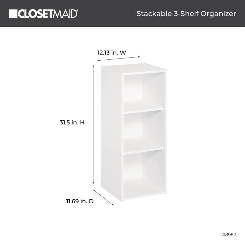 ClosetMaid Stackable Storage 3-Shelf Organizer