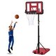 preview thumbnail 22 of 26, Outdoor Portable Basketball Hoop System, 44-Inch Backboard, Height Adjustable 4.8 to 7.7ft with Stable Base and Wheels Red