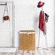 preview thumbnail 17 of 26, Seville Classics Handwoven Lidded Oval Double Laundry Hamper, 22.75" W x 13" L x 24" H