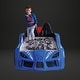 preview thumbnail 27 of 40, La Vetta Modern Twin Kid Platform Car Bed with LED Lights and Handheld Remote by Furniture of America